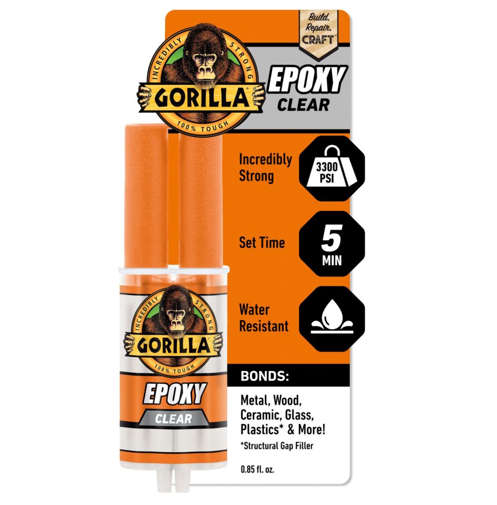 Gorilla Glue Clear Epoxy Adhesive, Gap-Filling and Water Resistant (Clear, 0.85 fl oz) rzg8m