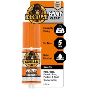 Gorilla Glue Clear Epoxy Adhesive, Gap-Filling and Water Resistant (Clear, 0.85 fl oz) rzg8m