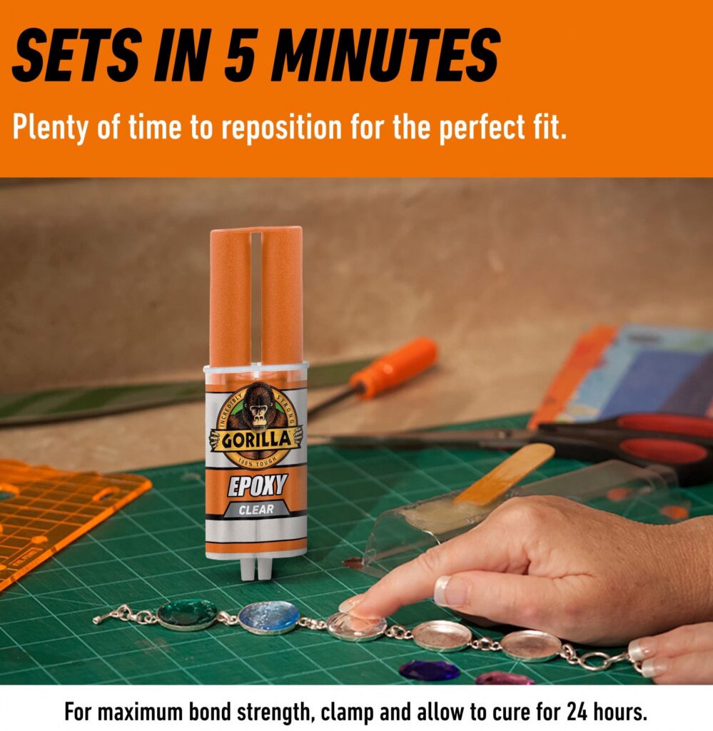 Gorilla Glue Clear Epoxy Adhesive, Gap-Filling and Water Resistant (Clear, 0.85 fl oz) rzg8m