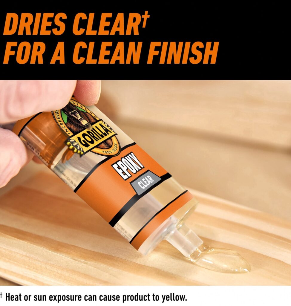Gorilla Glue Clear Epoxy Adhesive, Gap-Filling and Water Resistant (Clear, 0.85 fl oz) rzg8m