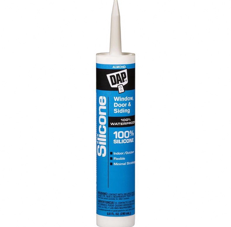 DAP Silicone Sealant Waterproof Home Repair Adhesive (Almond, 9.8 fl oz) qee4y