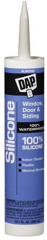 DAP Silicone Sealant Waterproof Home Repair Adhesive (Almond, 9.8 fl oz) qee4y