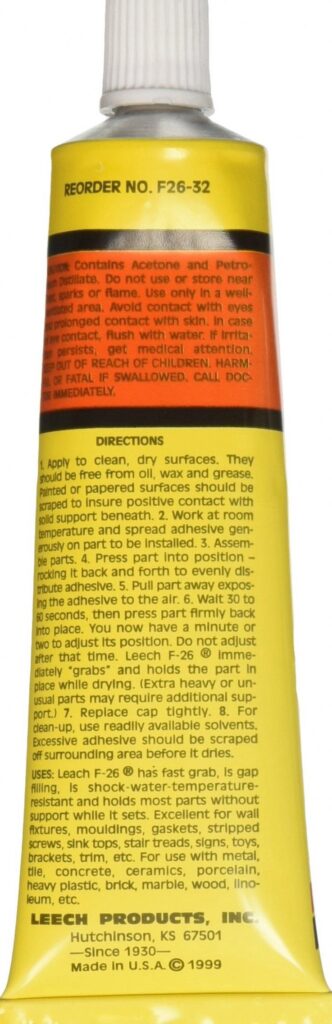 Leech Products Construction Adhesive Heavy-Duty Bonding Agent (Brown, 1.25 oz) qdnux