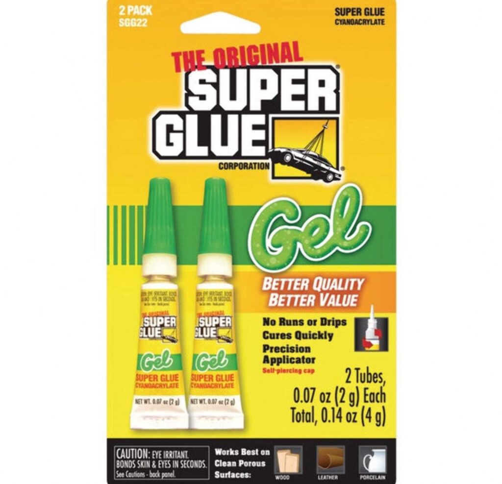 The Original Super Glue Thick-Gel Adhesive (Clear, 0.14 oz, 2 Pack) ars7p
