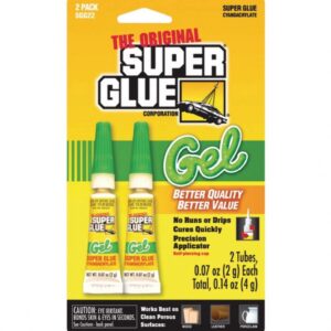 The Original Super Glue Thick-Gel Adhesive (Clear, 0.14 oz, 2 Pack) ars7p