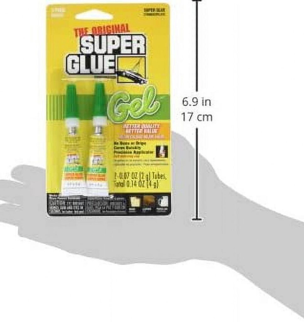 The Original Super Glue Thick-Gel Adhesive (Clear, 0.14 oz, 2 Pack) ars7p