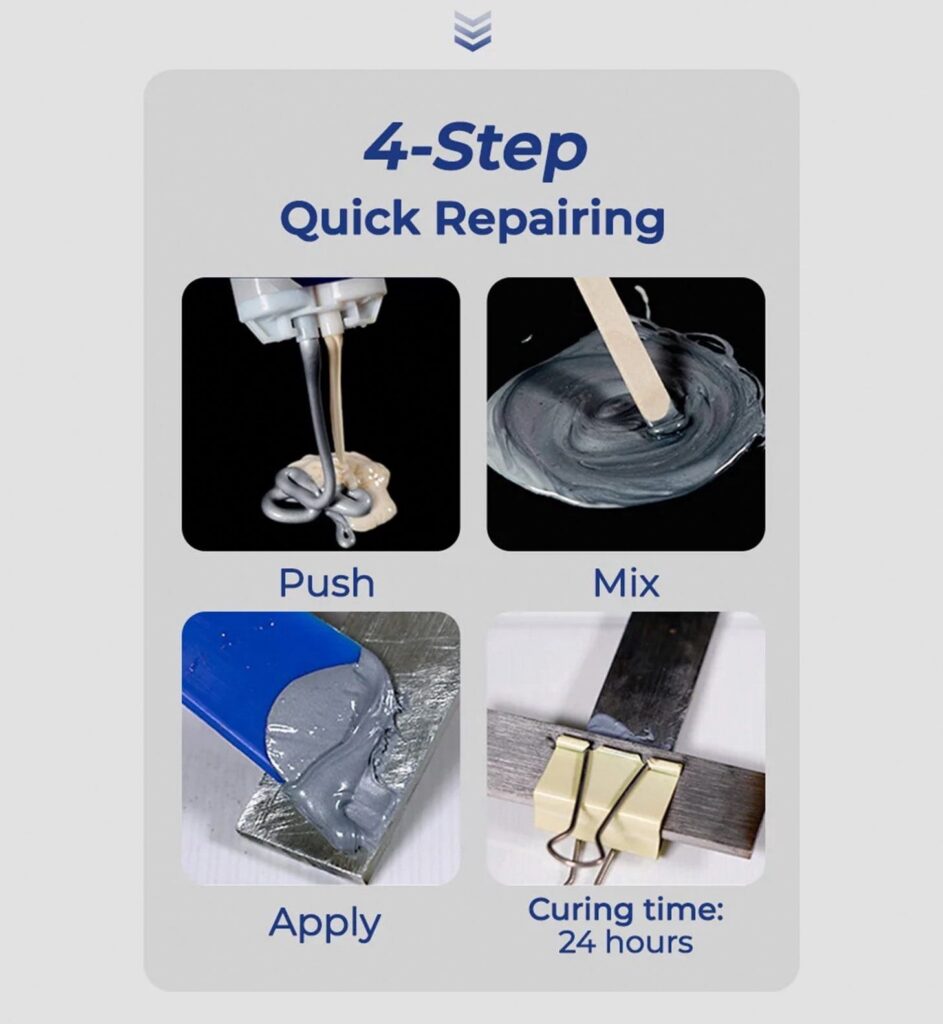 YYNS Metal Repair Adhesive, Heavy Duty Industrial Strength Casting Repair Glue for Steel Iron Aluminum (2 oz) xs6w2