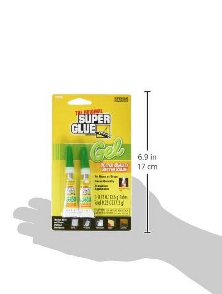The Original Super Glue Cyanoacrylate Gel Adhesive (Clear, 0.24 oz, 2 Pack) yw3ar
