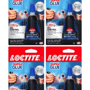 Loctite Ultra Gel Control Super Glue, Rubberized Adhesive for Household Repairs (Clear, 0.1 oz, 4 Pack) gpgdb