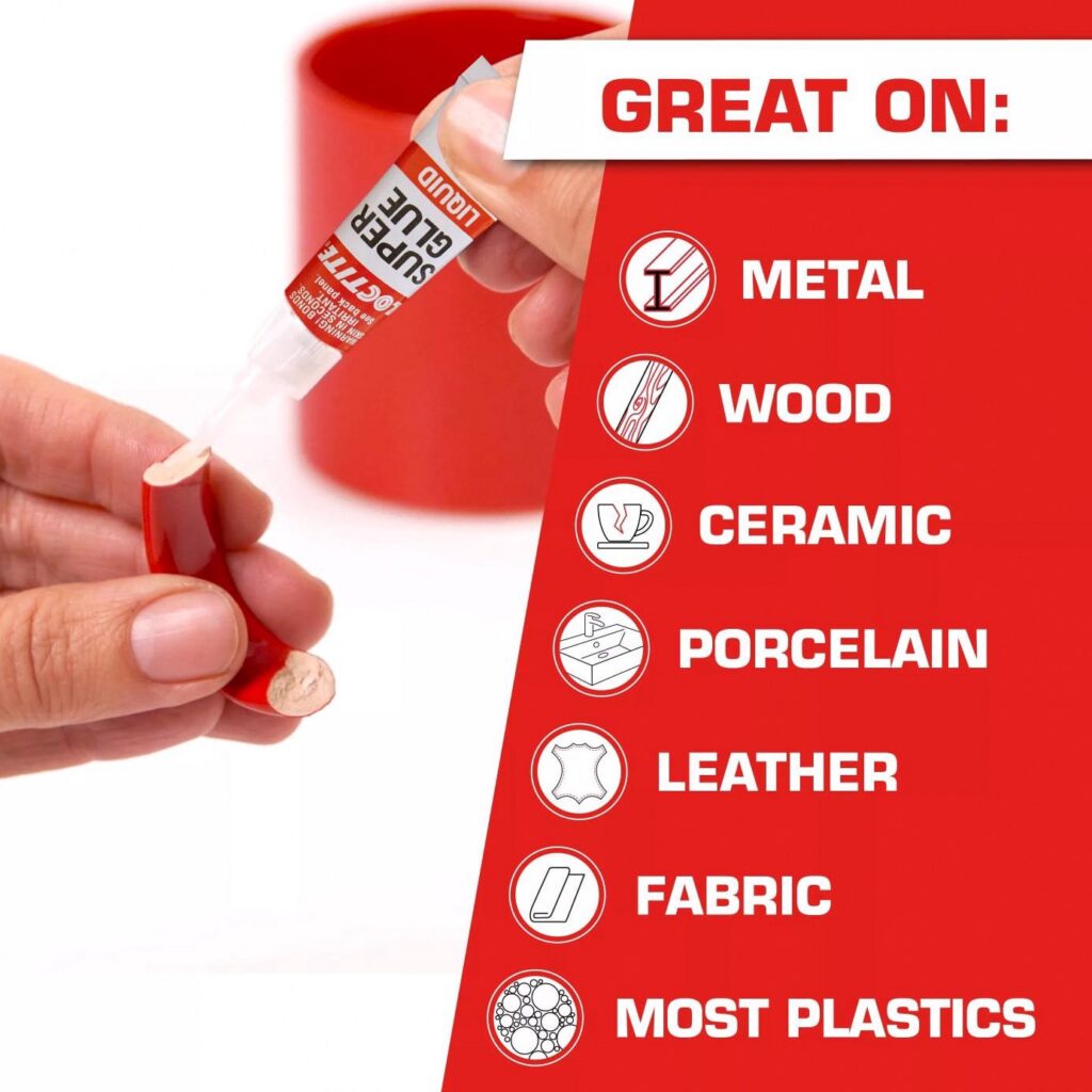 Loctite Essentials Super Glue Liquid Adhesive, Instant Bonding for Repairs (Clear, 0.44 oz Total) 54eg6