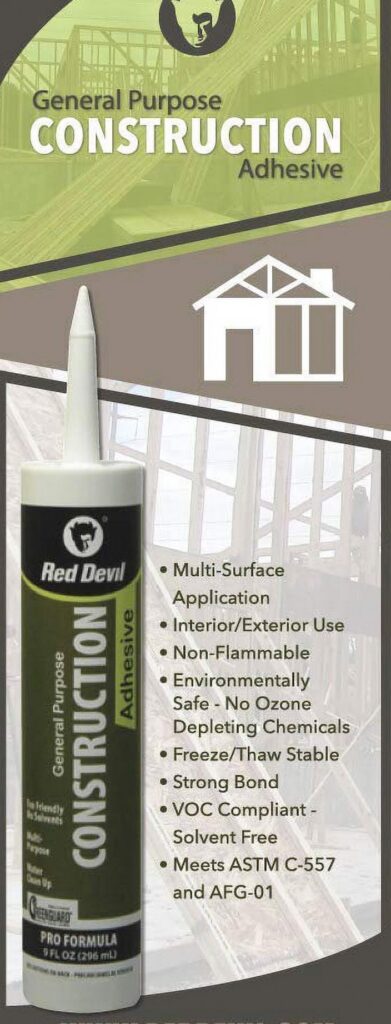 Red Devil 0779 General Purpose Construction Adhesive (White, 28 oz, 6-Pack) genp4