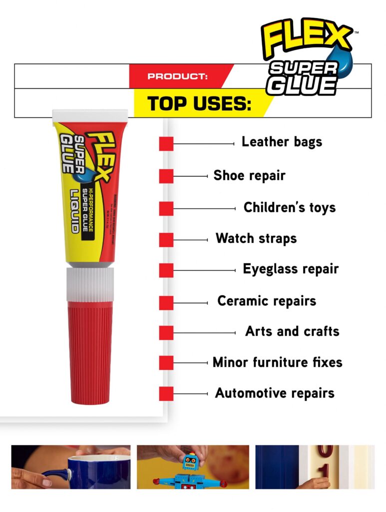 Flex Seal Super Glue Adhesive High-Strength Instant Bond (Clear, 0.2 oz) ejbc8