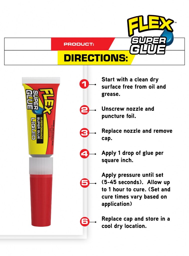 Flex Seal Super Glue Adhesive High-Strength Instant Bond (Clear, 0.2 oz) ejbc8