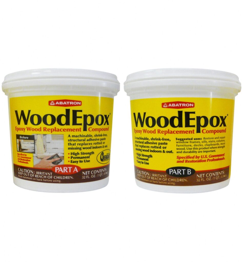 Abatron WoodEpox Epoxy Wood Replacement Compound, Permanent Repair Filler (White, 2 Qt Kit) z4w2f